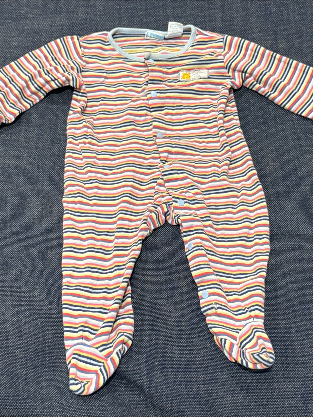 Rare Y2K Sunny Patch Miss Spider Baby Footer Sleeper Footie Striped 9m Cotton